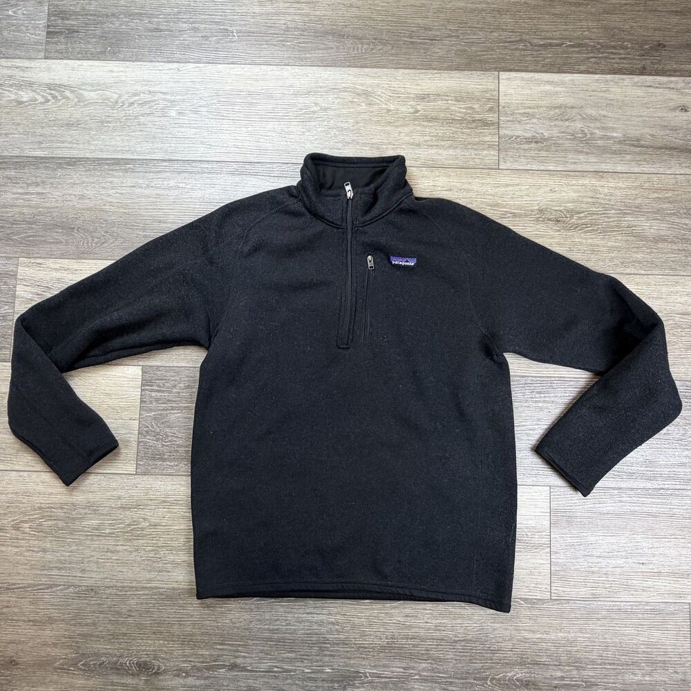 Patagonia Better Sweater Fleece Mens Medium Black 1/4 Zip Pullover Jacket